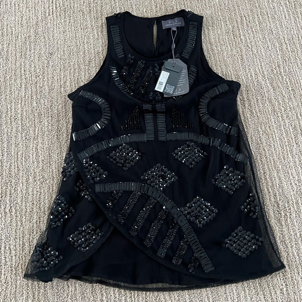 PJK Black Gemmed Blouse